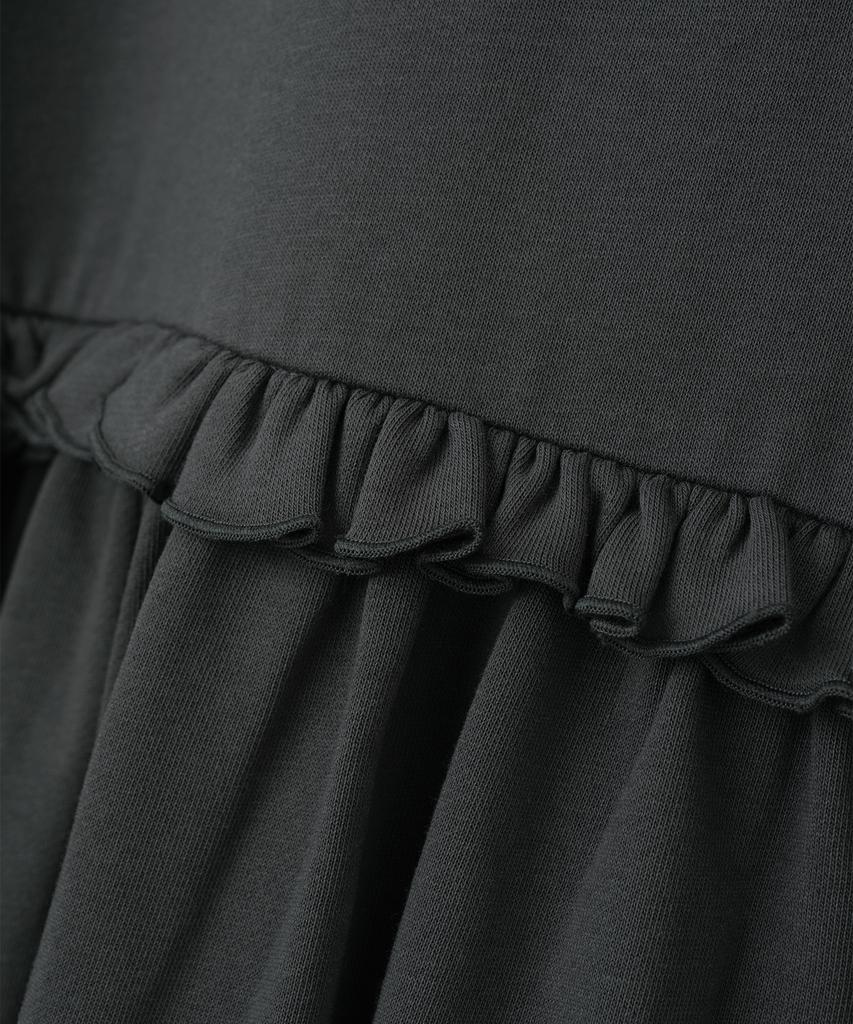 Milo Woman Puff Sleeve Jersey Dress [Deep Charcoal]