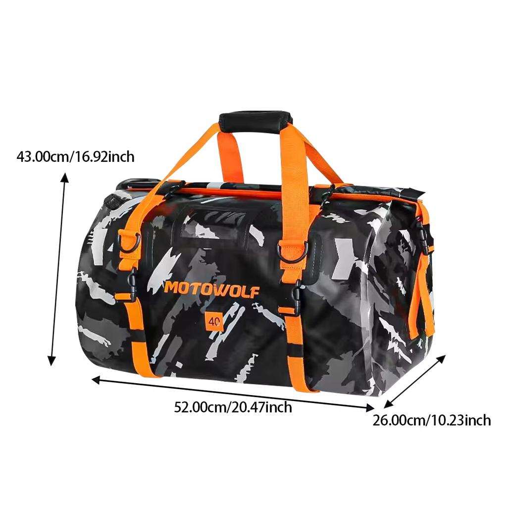 Motorcycle Bag Waterproof Rear Backpack Motocross Luggage Bag Touring Biker Tail Bag Night Reflective