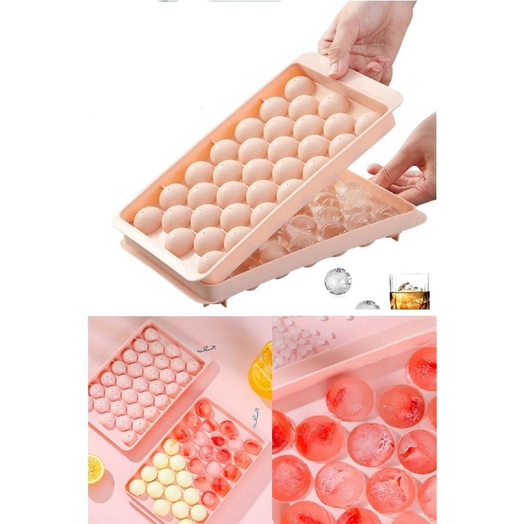 Сферическая форма для льда, 33 камеры, круглая форма для льда с крышкой, форма для льда для презентации коктейлей
