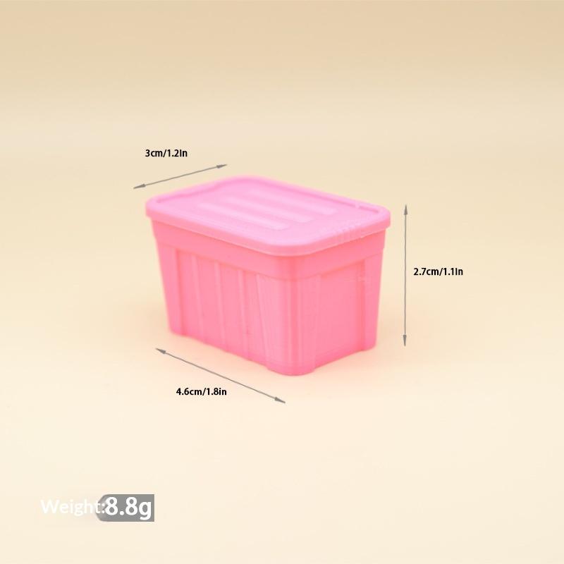 1шт 1:12 Мини-цветных ящиков для хранения для кукольного домика с крышкой Модель Домашнее украшение Кукольный домик Микросцена Украшения Декор Реквизит