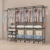 Floor-Standing Multi-Layer Coat and Clothes Rack with Storage Shelves for Dormitory or Home Use