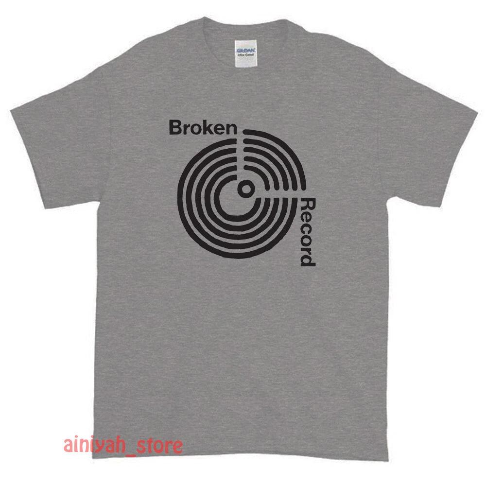New Broken Record Logo Men's Funny T shirt USA Size S-XXL
