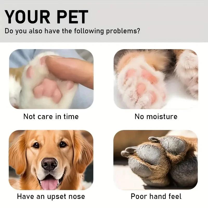 Dog Nose and Paw Balm Dog Paw Cream Cats Dogs Paw Protector Cream Pet Feet Moisturizer Pet Crack Feet Repair Pet Accessories 45g