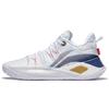 Баскетбольные кроссовки Li Ning CJ-2 Home Court Fabric Synthetic Leather Shock Absorbing Non-Slip Wear Resistance Low Top Men sneakers White Blue ABAS001-2