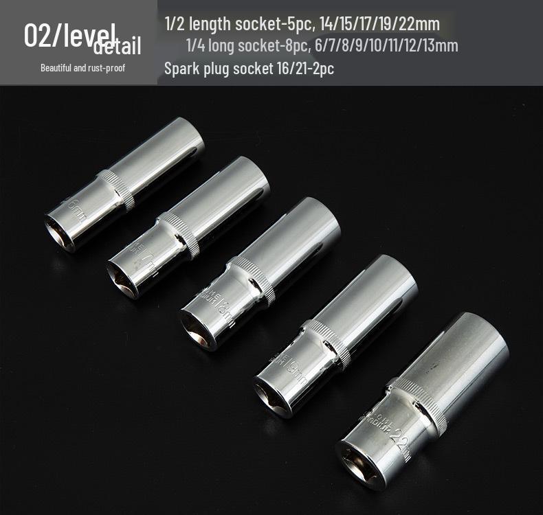 108-Piece Ratchet and Socket Set for Automotive Repair in Dedicated Tool Box