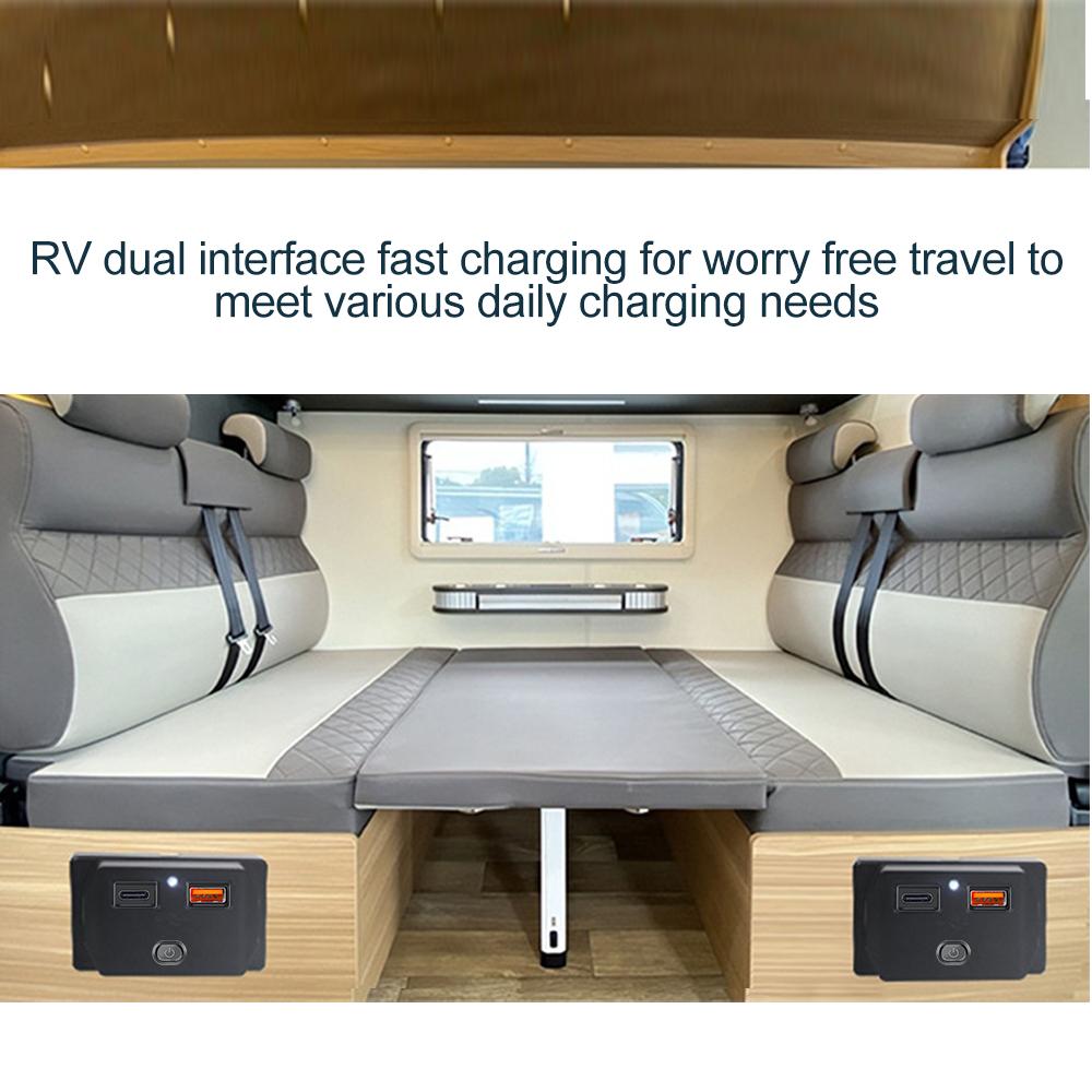 Двойной USB автомобильный разъем для зарядки, водонепроницаемый и пылезащитный, со светодиодным индикатором, адаптер питания для кемпера, грузовика, квадроцикла, лодки, автофургона