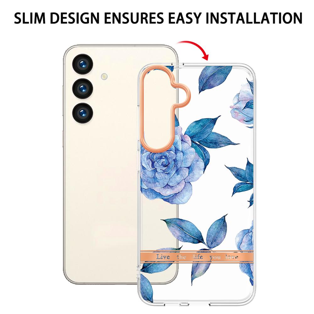 Ремешок со съемной пряжкой в ​​виде синего цветка, кольцо против падения или прозрачный чехол с гладким дизайном для Samsung iPhone Xiaomi Redmi Oppo Moto Nokia...