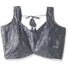 Vihu Fashion Женский Готовый Блуза для Сари с Вырезом «Сердечко» из Жоржета с Линиями, Мягкие Блестки, Золотая Вышивка на Рукавах (грамм