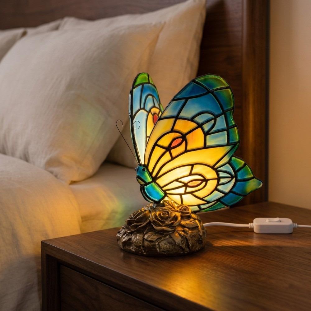 Vintage Colorful Butterfly Light Ornament Modern Table Lamps  Living Room
