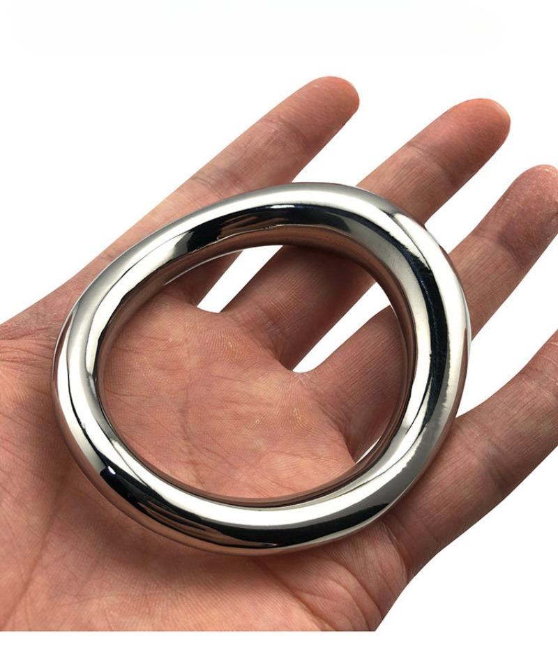 Penis Bondage Lock Stainless Steel Cock Ring Heavy Duty Male Metal Ball Scrotum Stretcher Delay Ejaculation BDSM Sex Toy Men
