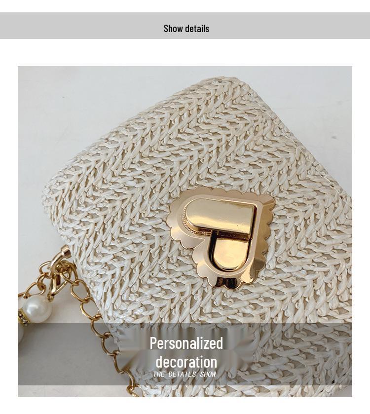 Трендовая женская летняя сумка кроссбоди с цепочкой-косичкой - Модный дизайн с поворотным замком