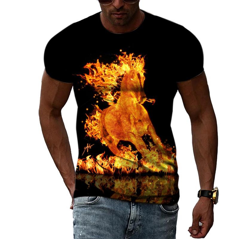 Летняя мода Красивые футболки с художественной графикой для мужчин Повседневная красивая футболка с 3D-принтом в стиле Харадзюку Хип-хоп Уличный стиль Уличная одежда