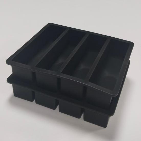 Силиконовый лоток для льда с 4 отделениями, пищевой, легко вынимаемый, без BPA, летний холодильник, длинная ледяная полоска, пресс-форма для масла, кухонные принадлежности