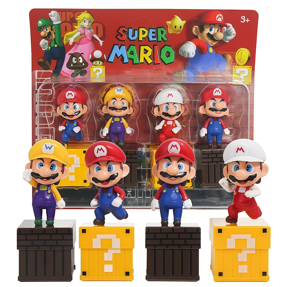 Super Mario Bros ПВХ Фигурка Действия Игрушка Миниатюрные Фигурки Коллекционная Ценность для Праздничных Подарков