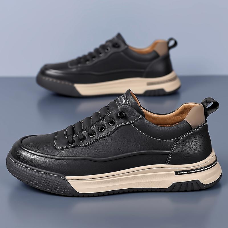 Fashion Hot Sale Lace-Up Mens Sneakers Comfortable Casual Leather Shoes Oxford Casual Flats Non-Slip Male Hiking Shoes Treking Footwear