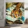 Watercolor Tiger Shower Curtain Bath Decor Printed Fabric Waterproof Rainfall Bathtub Cover 72X84Inch (183X213Cm) Animal Print H