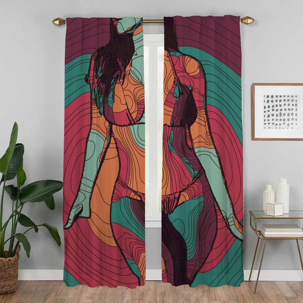 Абстрактные сексуальные девушки затемняющие шторы 2 шт шторы для гостиной занавески Хэллоуин украшения тюль для спальни жалюзи