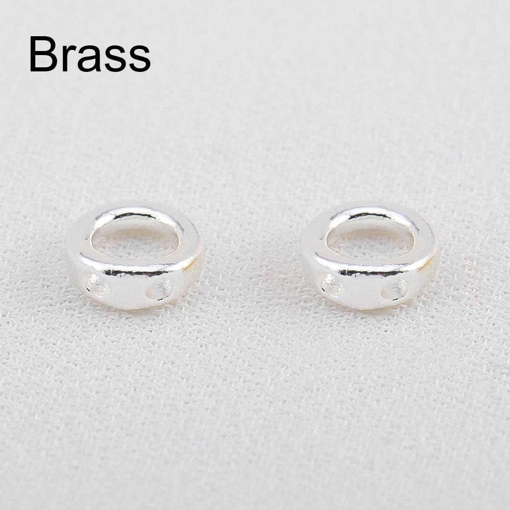10pcs 20pcs Brass End Bead Tip Double Holes Connector Rings End Caps Dia.5.3mm for Necklace Bracelet Jewelry Making Accessories