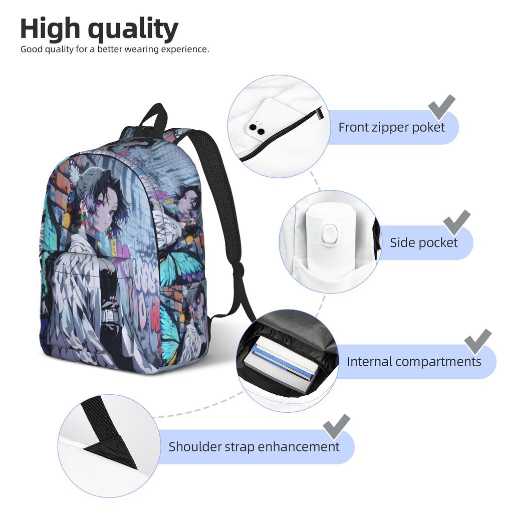 Модный рюкзак Клинок рассекающий демонов shounen манга Mochilas Легкий для офисной работы Прочный плечевой рюкзак