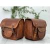 Bag Pouch Panniers Both Side Luggage Combo of 2 Bags Leather Motorcycle Saddle