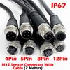 2 метра разъем датчика M12 водонепроницаемый кабельный разъем Male&Female 4 5 8 12Pin ПВХ Интегрированные литьевые разъемы M12