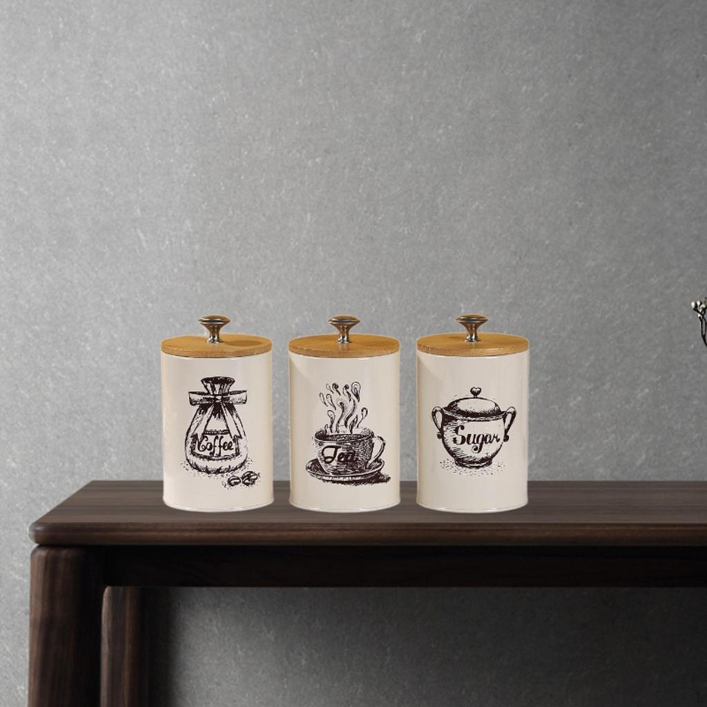 3 шт. Контейнеры для кофе, чая, сахара, кухонные канистры для прилавка, декоративные банки для фермерского дома