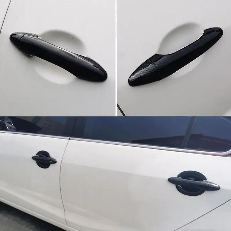Car Stickers Door Handle Cover For Kia Cerato Forte K3 2013-2017 Chrome Silver Carbon Fiber