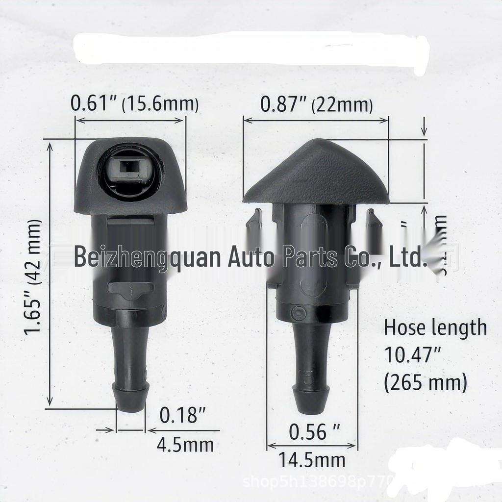 Nissan Windshield Washer Nozzle - Fan-Shaped Mist for Wiper Arm