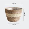 Nordic INS Straw Weaving Flower Plant Basket Grass Planter Indoor Outdoor Garden Pot Covert Container for Plantable Bonsai Decor