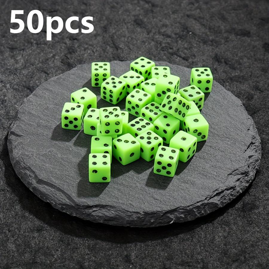 50pcs 8mm Dice Black White Red Green Yellow Multi Color Gaming Dice for Tabletop RPG Board Games Math Teaching JXB