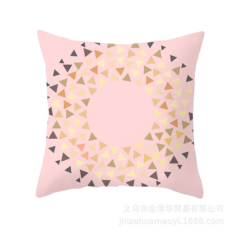 Современная простая наволочка Офисная наволочка Розовая геометрическая набивка Подушка Предметы интерьера Дом