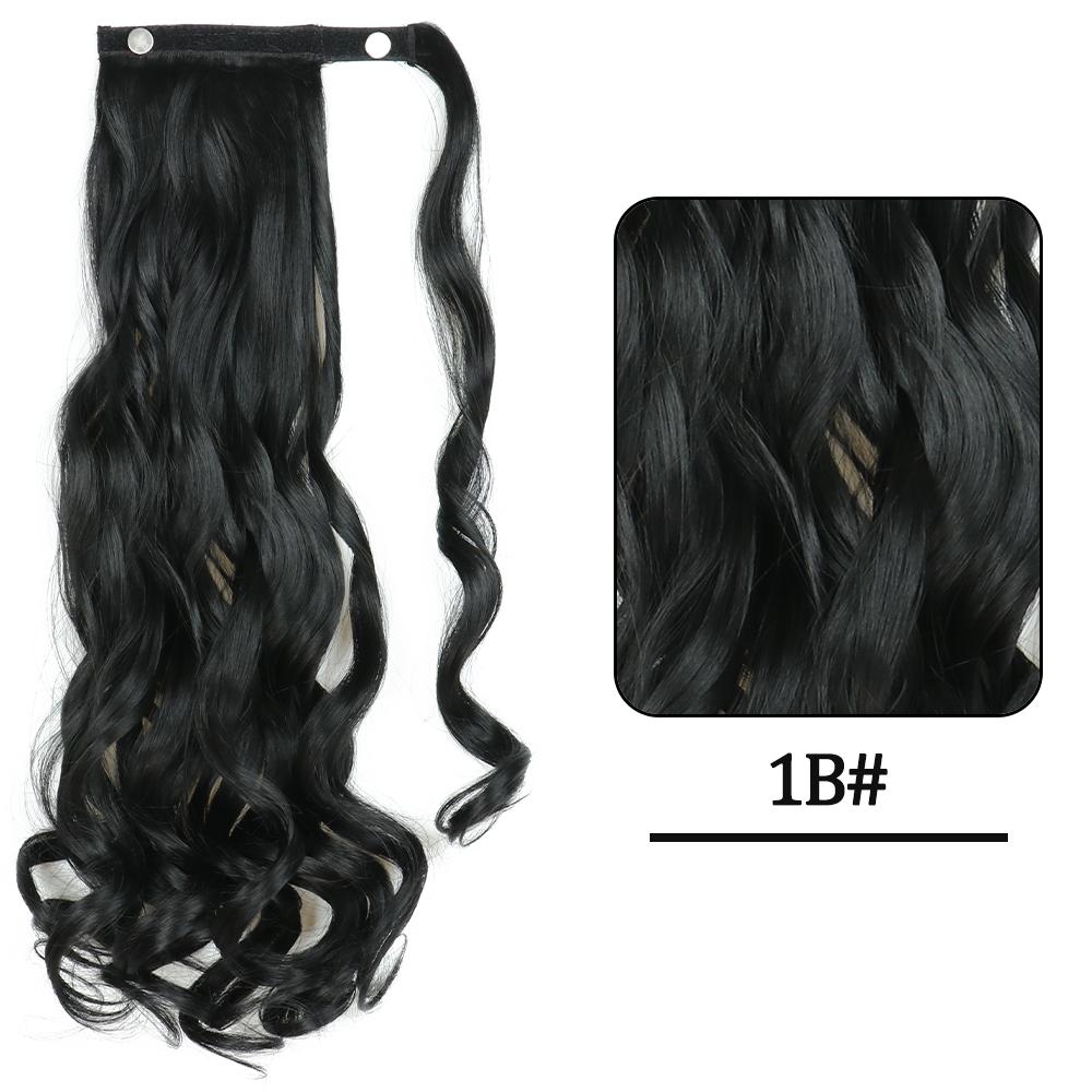 Women Fashion Long Wavy Ponytail Synthetic Fiber Natural Wavy Wrap Around Hair Extensions Daily Wear Long Wavy Hairpiece