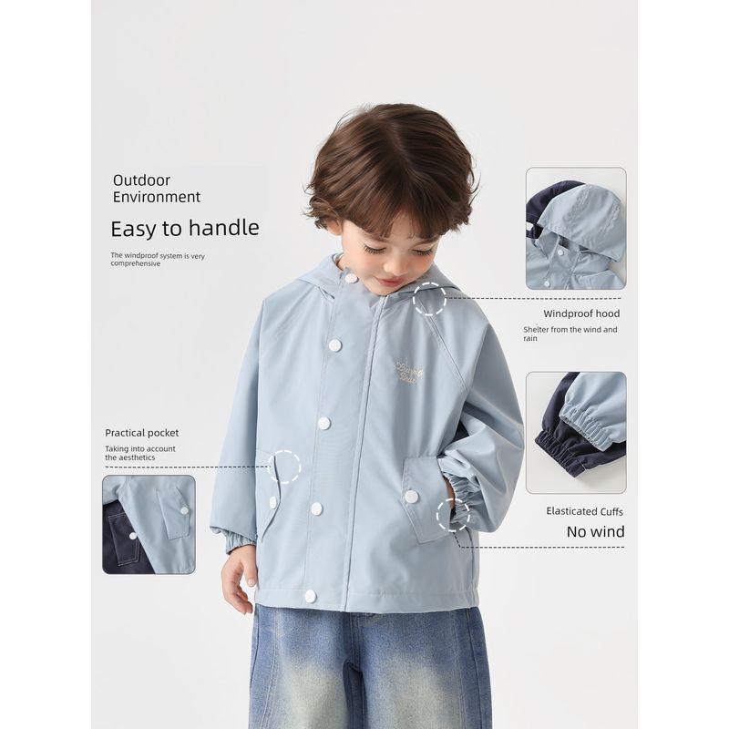 Right European Style Boys' School Jacket Children's Waterproof and Windproof Clothing 2026 New Children's Wear Baby Spring and Autumn Outdoor Top