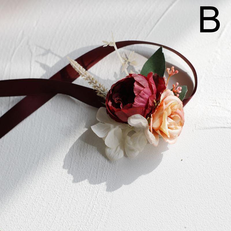 Wedding Corsage Wrist Flower Bridal Bridesmaid Brooch Bracelet Accessories Supplies