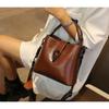 Real Oil Wax Leather Women's Bucket Bag Casual and Simple Handbag Large Capacity Ladies Cowhide Fashionable Crossbody Tote Bag