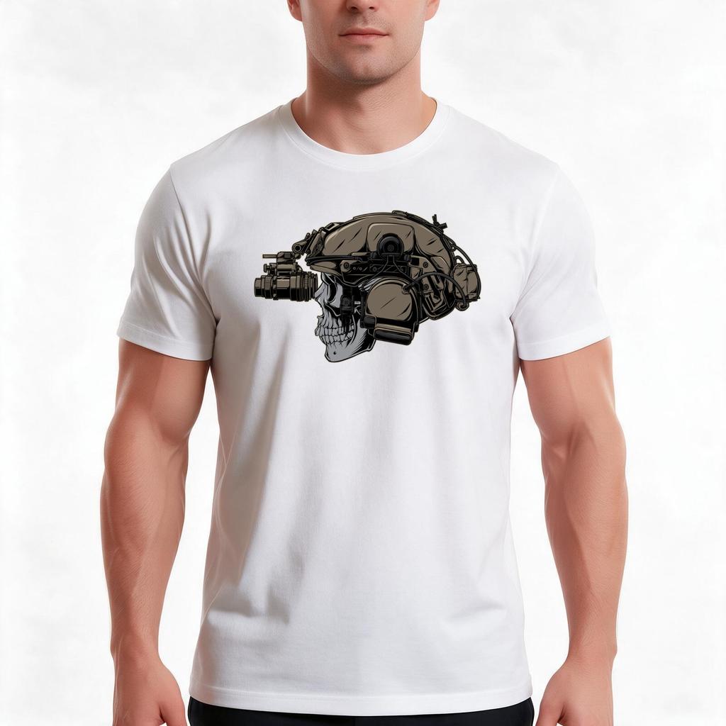 soldier skull TShirt Summer Casual Cotton Tee Oversized Streetwear Tops Vintage Graphic Print Loose Fit Short Sleeve