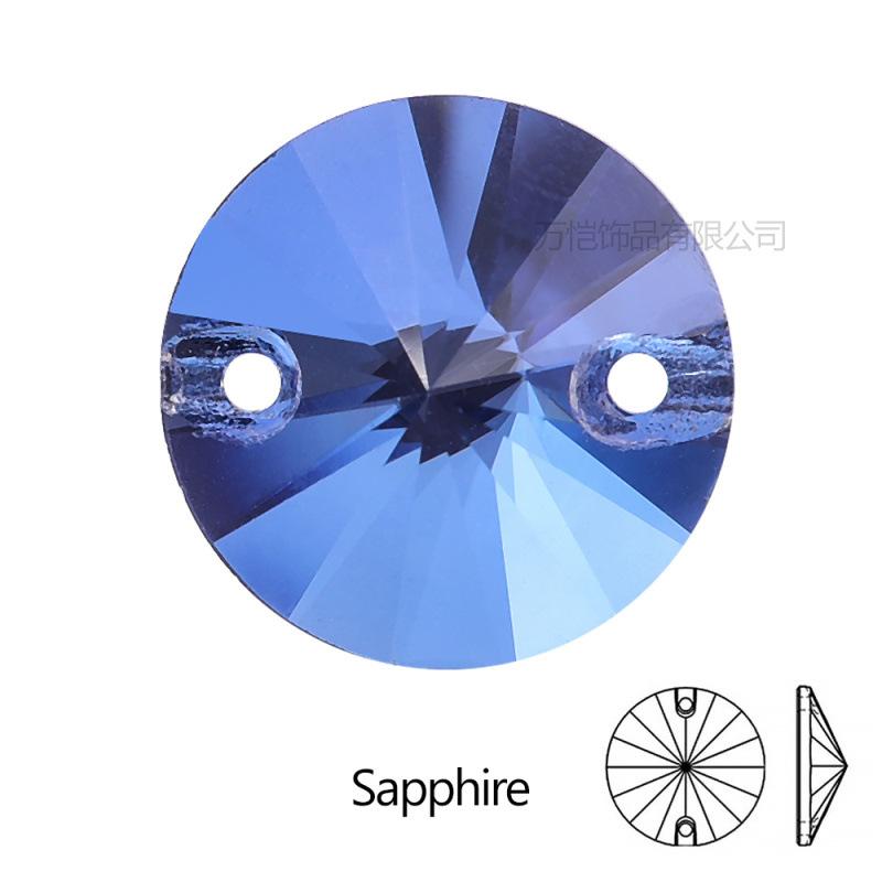 Gold Bottom Glass Hand Sewn Drill Satellite Double Hole, Flat Bottom Double Buckle Hand Sewn Drill Diy Clothing Accessories Accessories Rhinestone