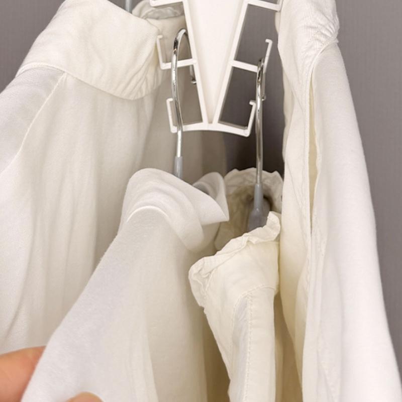 Vertical Closet Hanger Holder, White Plastic Scarf and Belt Rack for Double Sided Rod Storage for Everyday Use