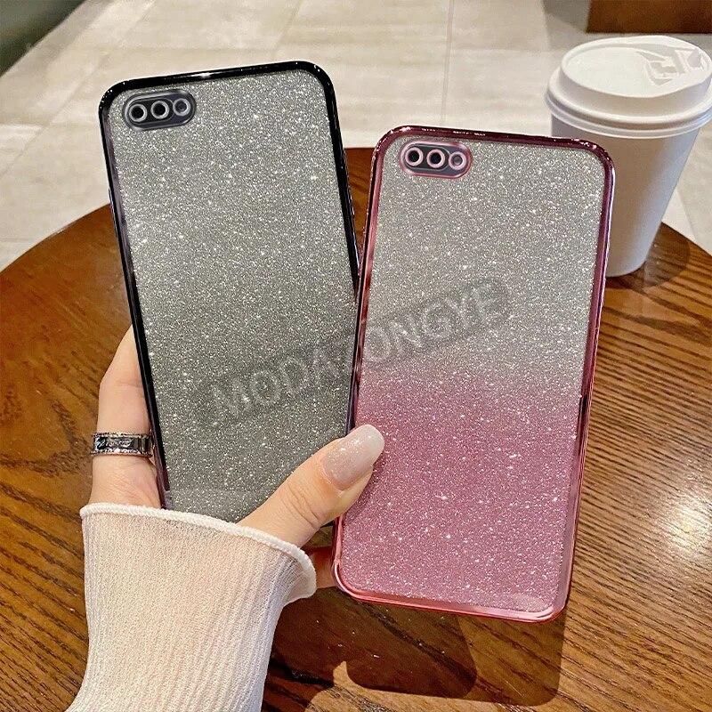For OPPO A12e Case Electroplating Soft Glitter TPU Cell Phone Back Cover OPPO A12e CPH1853 Phone Casing For Girl Woman