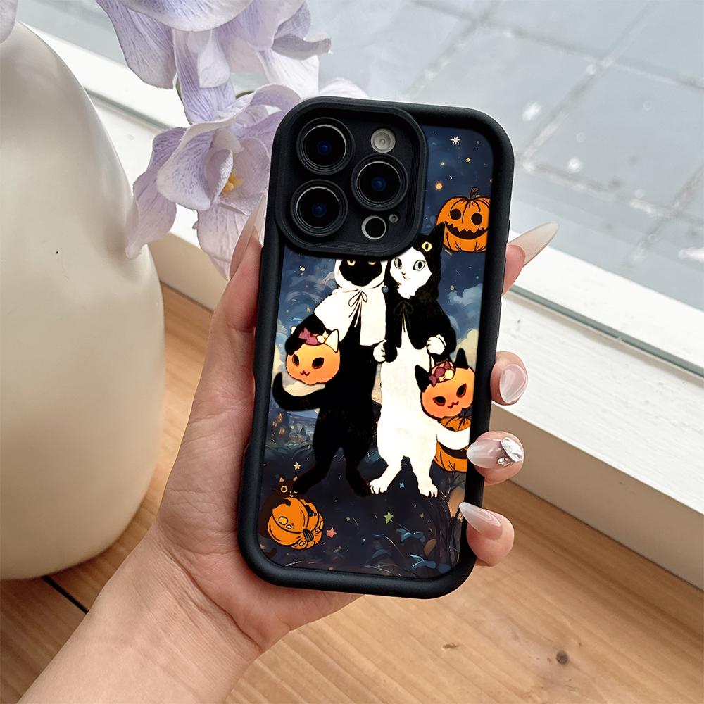 Креативный милый чехол для телефона с Хэллоуинским котом для Huawei P50 Nova 9 10 Honor 400 300 200 X7B X7 X8 8A Magic7 X9c Smart Lite Pro 4G 5G
