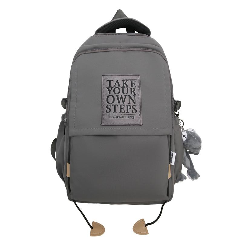 Большая вместимость школьного рюкзака для студента, женский дорожный рюкзак, однотонный мужской рюкзак с буквами