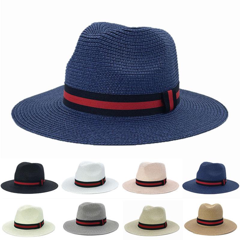 Мужская женская соломенная шляпа Fedora в стиле панамы в стиле пэчворк, соломенная шляпа от солнца, летняя шляпа