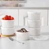 6pcs with Lid Ramekin Porcelain Pudding Cup Baking Bowl Steamed Egg Bowl  Oven
