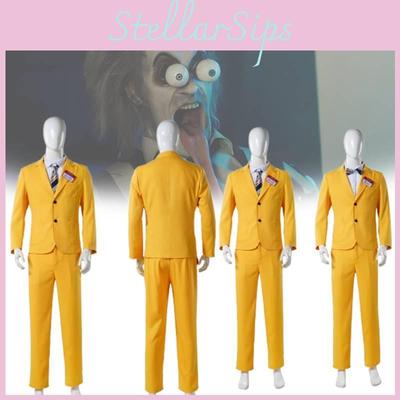 Костюм для косплея Битлджуса 2024 года для мужчин и женщин в ярком желтом цвете