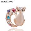 Lovely Color Tail Fox Shape Brooches Enamel Crystal Jewelry Clothes Accessories Men Women Suit Lapel Pins