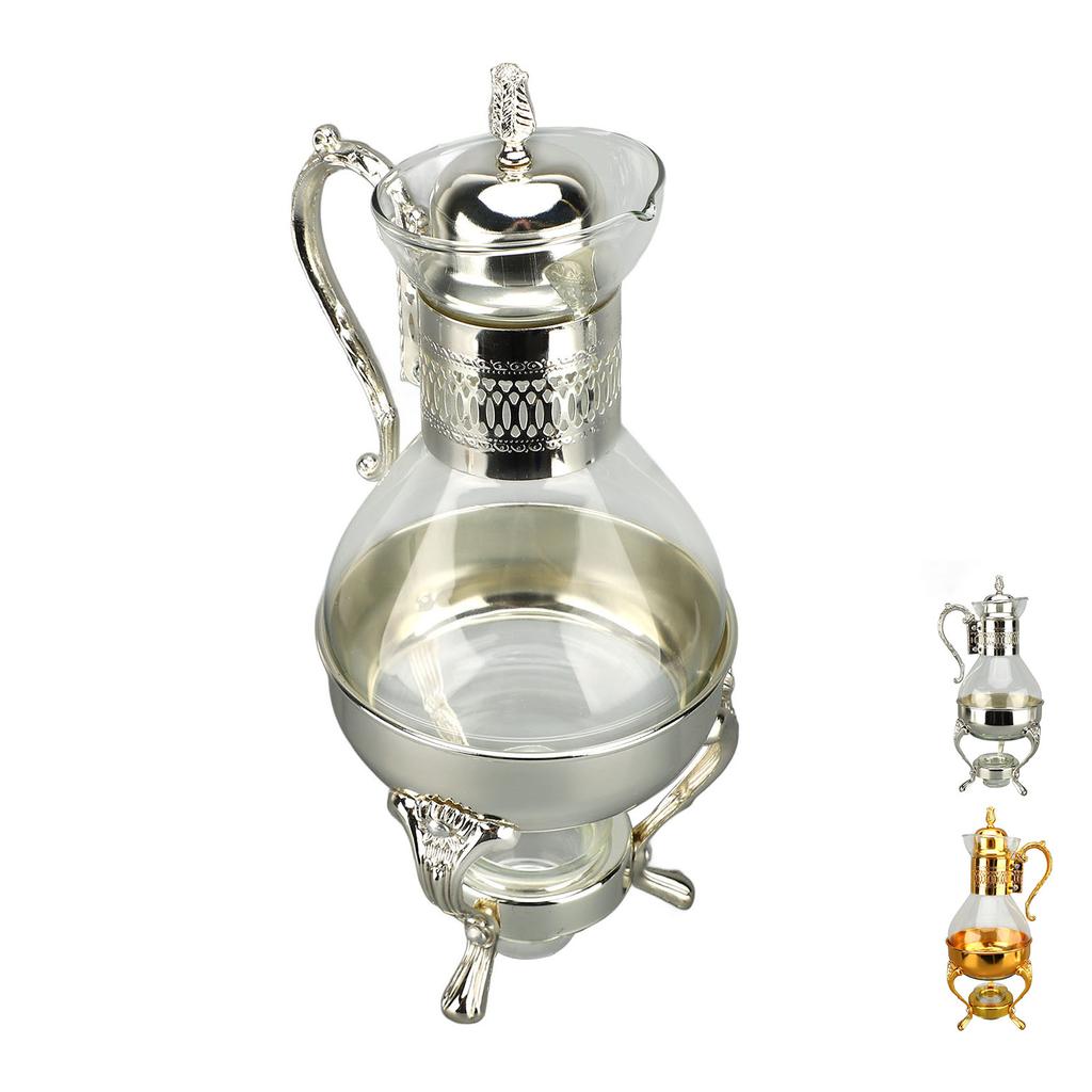 Набор стеклянных кофейников, подогреваемый кувшин для воды с крышкой и чашкой, чайник для горячего и холодного чая в винтажном стиле для H