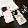 Милый R-Заяц Чехол для телефона iPhone17,16,15,14,13,12,11 Plus,Pro Max Черный Конфетный серебристый чехол для телефона