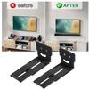 2pcs Adjustable Soundbar Wall Mount Brackets Speaker Wall Stand for Heavy Center Channel 50KG Capacity Floating Rack