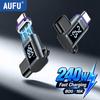 AUFU 24PIN USB C Magnetic Adapter 240W USB C To Type C OTG Connector Digital Display Adapter 80Gbps 16K For Macbook Pro Samsung 3