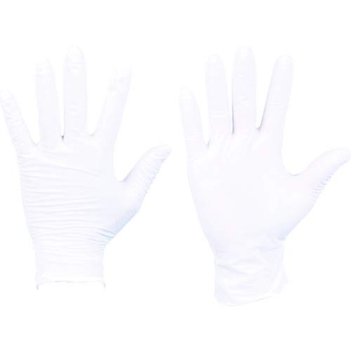 TRUSCO Nitrile Disposable Ultra-Thin Gloves M White with Powder 0.1 100 Pieces DPM6981NM M